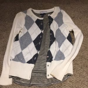 Old Navy sweater & GAP tank top combo
